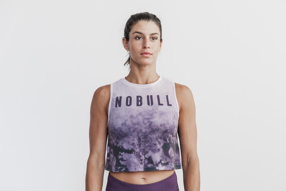 NOBULL Women's Muscle Tank Tops - Wisteria & Plum Dip-Dye - Ireland (5620URJMN)